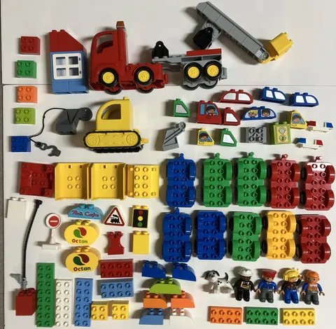 Lego Duplo Lot Vehicles, Cars, Fire Truck, Construction, Parts, Pieces