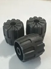 LEGO Parts 6118 Dark Gray/  Black (3 Pc) Wheel Hard Plastic Small 22mm x 24mm