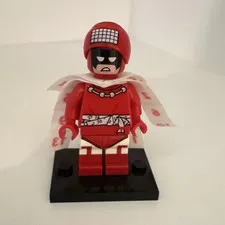 LEGO Minifigures Red Minifigure w/Helmet, Numbered Cape & Display Stand