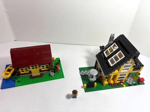 LEGO creative building: Beach House 4996 + Log Cabin 5766