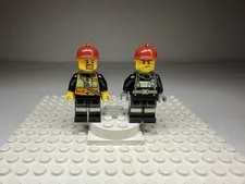 TWO Lego City Firefighter Minifigures (cty0342 & cty0343)