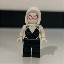LEGO Marvel Spider-Gwen Minifigure - Plastic Figure w/ White Hood Black Suit