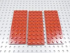 LEGO Lot of 3 Dark Red 4x10 Plates BD