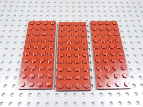 LEGO Lot of 3 Dark Red 4x10 Plates BD