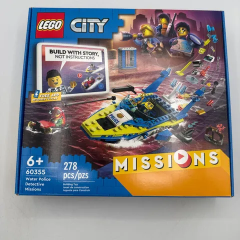 LEGO City Water Police Detective Missions Set 278 Pcs Blue Yellow 60355