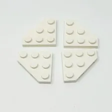 2450 LEGO Parts Plate Wedge 3x3 Cut Corner WHITE (4)