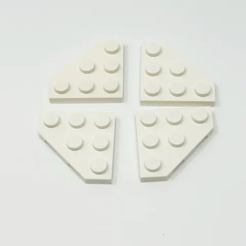 2450 LEGO Parts Plate Wedge 3x3 Cut Corner WHITE (4)
