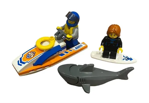 LEGO CITY #60011 Surfer SHARK Rescue 2009 Retired  WITH INSTRUCTIONS