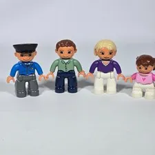 LEGO DUPLO People Figures Lot of 4 Postman Man Woman Child Family
