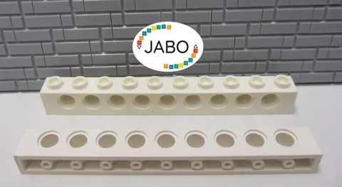 (J15/3/5) LEGO Technic 2 x 2730 Perforated Beam 1x10 White