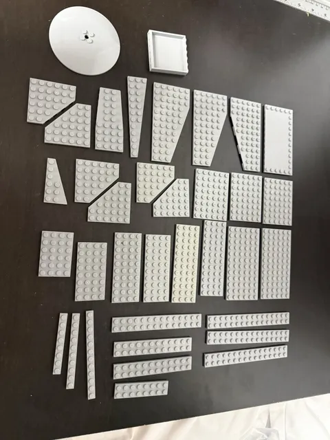 Gray Lego Base Plate & Wing Plates 6.5oz.