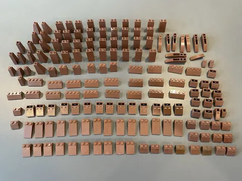 LEGO BROWN SLOPES INVERTED SLOPES ROOF TILES LOT OF 235 PIECES