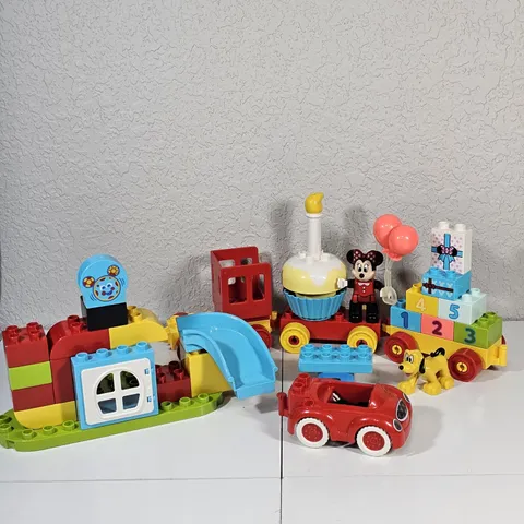 LEGO DUPLO Disney Jr Birthday Train and Mickey Mouse Clubhouse & Car INCOMPLETE 