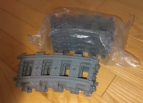 LEGO TRAIN TRACK DARK GRAY CURVES LOT 15 PC