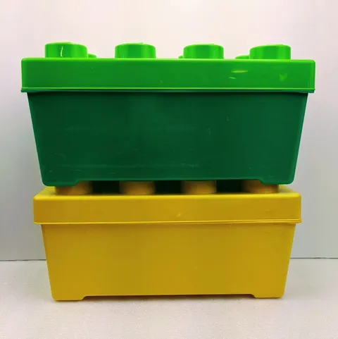 LEGO, 8 Stud Storage Cases, 2x Medium Containers, 14"x7"x7" Plastic Bin Box 2012