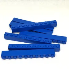 LEGO Parts - Blue Brick 1 x 10 - No 6111 - QTY 7