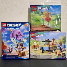 LEGO DREAMZzz 71472 Izzie's Narwhal, FRIENDS 30659 Flower Garden 42606 Food Cart