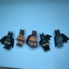 LEGO Batman Minifigures Lot of 5 w/ Capes Plastic Age 5+ Batman Character