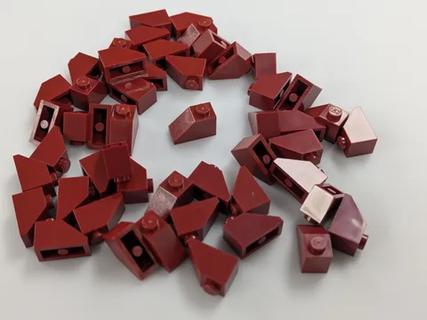 Lego x50 New Dark Red Slope 45 2 x 1 # 3040 MOC Lot Parts