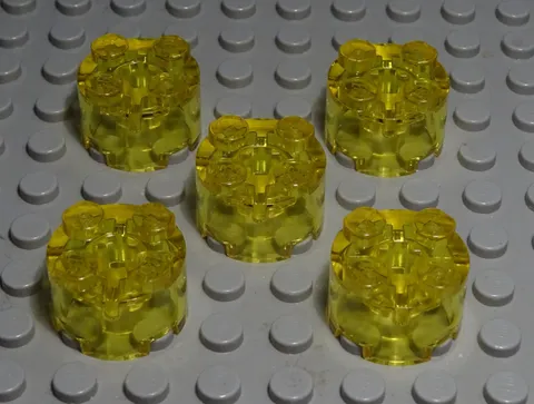 Lego Brick Round 2x2 Transparent Yellow 5 Pieces