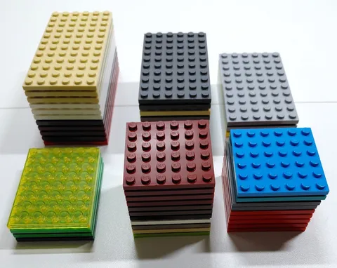 Lego Baseplate 6x's 50pc Bulk Lot 6x12 6x10 6x8 6x6 Assorted Colors Base Plates
