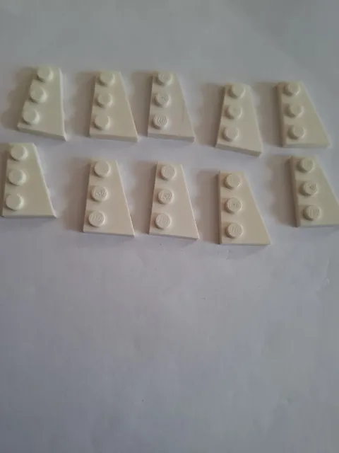 No 374.  10x Lego Wedge Plate 43722 Right 2x3 White 