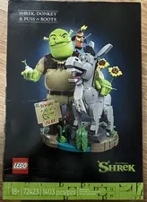 LEGO Shrek Donkey & Puss in Boots Building Set, 1,403 Pieces, Posable Figures,