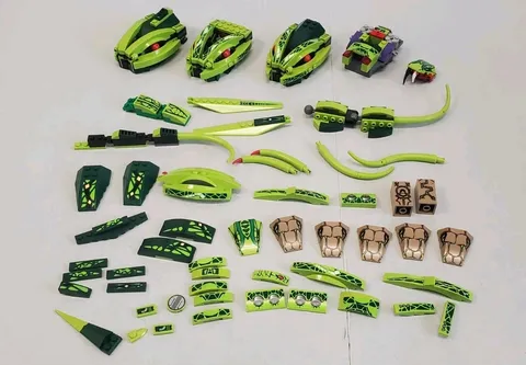 LEGO Ninjago Snake Head Build Lot Lime Green Parts Sticker Pieces Dark Green