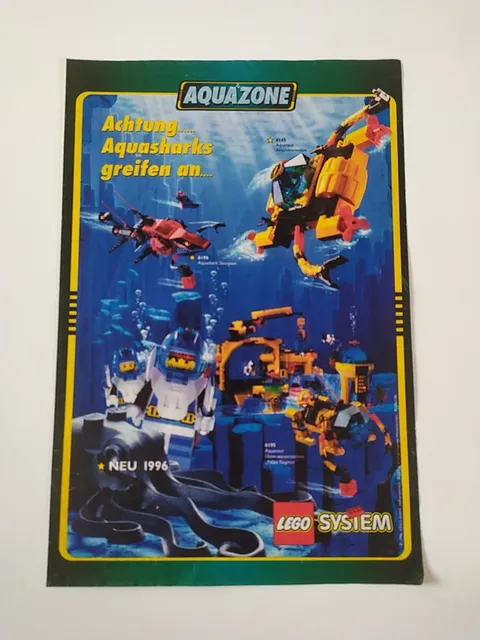 Rare Advertising Flyer Advertising Sheet LEGO System Aquazone 6190 6145 6195 1996