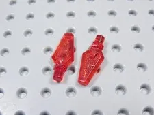 LEGO Lot of 2 Trans Red Spear Tips Weapon Minifig BS