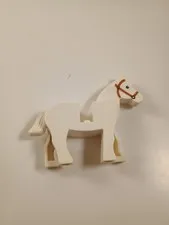LEGO 4493 Horse w/ Black Eyes, White Pupils and Dark Orange Bridle Pattern