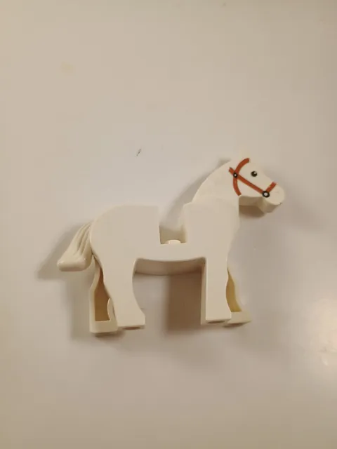 LEGO 4493 Horse w/ Black Eyes, White Pupils and Dark Orange Bridle Pattern