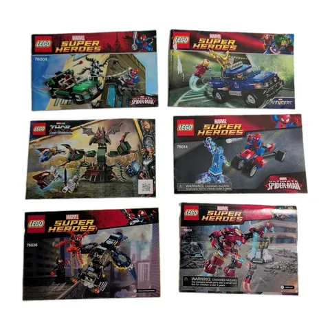 LEGO Marvel Super Heroes Instruction Manual Booklets, 76004 76207 76031 76014