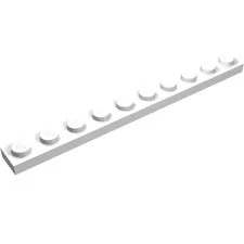 LEGO Part 4477 - White Plate 1 x 10