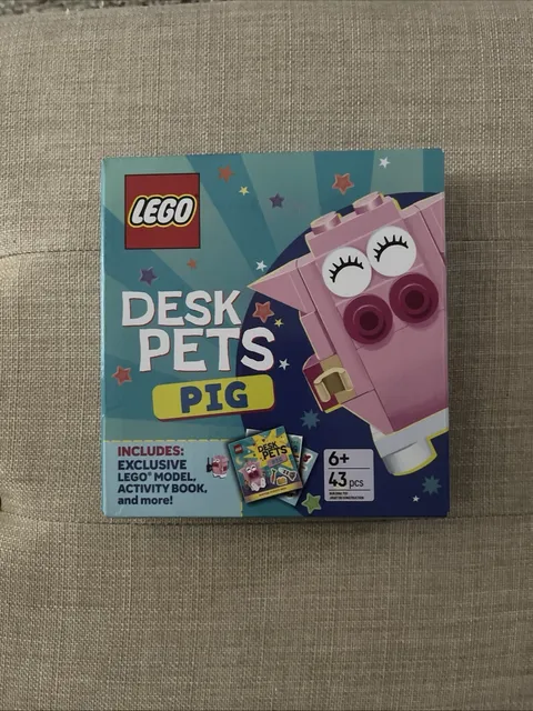 New Sealed Lego Desk Pets: Pig Lego Books Ages 6+ Building Kit Stickers Book