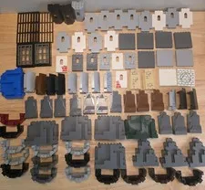 LEGO Castle Medieval Wall Parts Lot Castle Building 85 Parts Mostly VINTAGE 