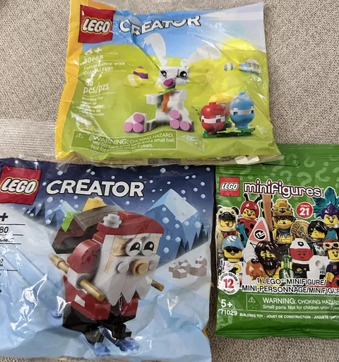 LEGO Sealed Lot 30583 Easter Bunny 30580 Santa 71029 Series 21 Minifigure