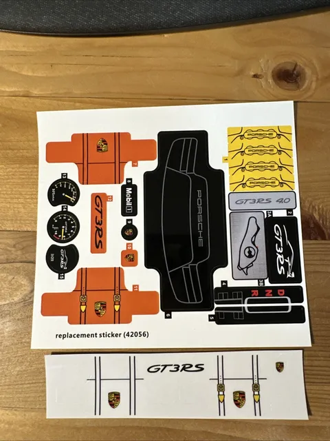 New Lego 42056 Porsche 911 GT3 RS Replacement Sticker Pack