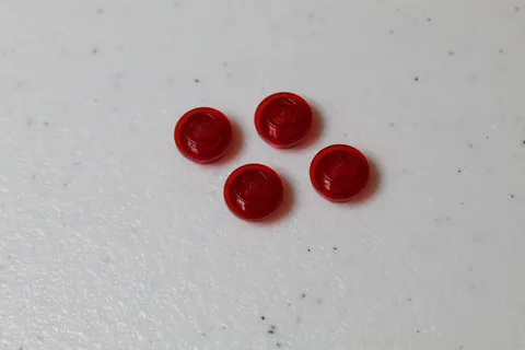 (4) Lego 1x1 Round Plate - Transparent Red
