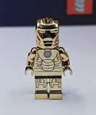 Rare Marvel Iron Man (Chrome Gold Suit) Mark XXI "Midas" Custom Lego Minifigure