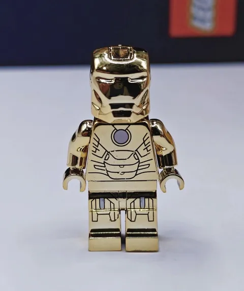 Rare Marvel Iron Man (Chrome Gold Suit) Mark XXI "Midas" Custom Lego Minifigure