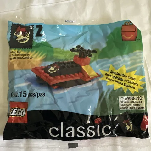 1999 Classic Lego Bag Set #2 Ronald McDonald Happy Meal Boat Plane 15 Pcs Sealed