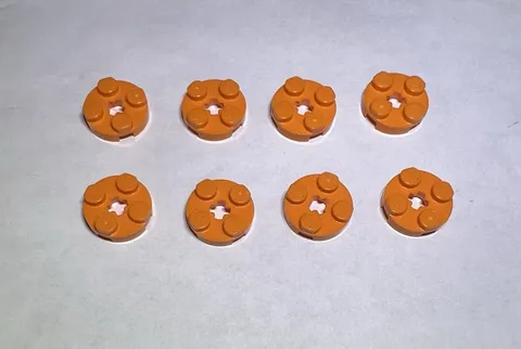 Lego Lot Of 8 Bright Orange 2x2 Round Plate Plates New City Part