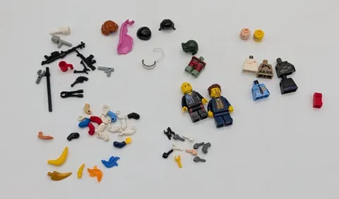 lego lot mini fig replacement parts w/2 mini figs & accessories