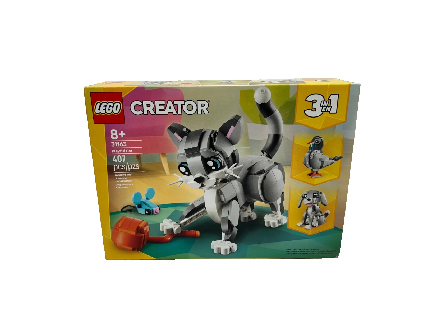 LEGO Creator 3in1 Playful Cat 31163 Building Toy Set 407pcs Ages 8+