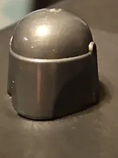 LEGO Mandalorian Helmet Unprinted Error—Blank Misprint Gunmetal Gray