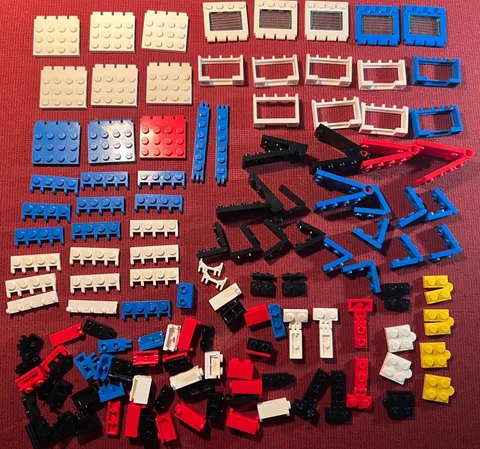 Lego lot of 128 hinge pieces, various colors and styles