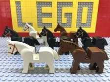 LEGO Castle Animal Minifigure Set Horses White Black Brown Figures