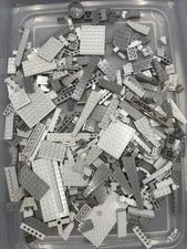 1 lb. Bulk Mixed Gray Legos - standard blocks and unique pieces (Lot D)