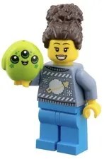 LEGO Woman w Plushy Alien Toy Minifigure 2025 Lego City Advent Calendar 60475